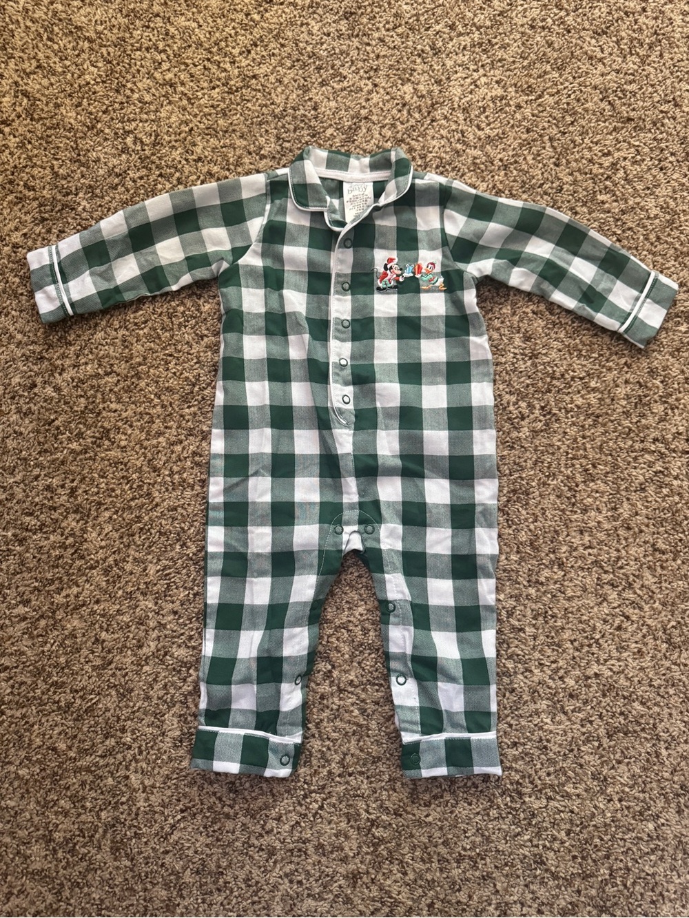 Disney Baby Mickey and Donald Christmas Flannel One Piece Pajamas